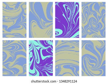 Violet marble wavy pattern. Abstract background. Ebru, Turkish marbling art background. Suminagashi. Hand drawn marbling illustration technique. Watercolor stains, abstract background art.