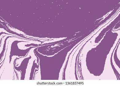 Violet marble wavy pattern. Abstract background. Ebru, Turkish marbling art background. Suminagashi. Hand drawn marbling illustration technique. Watercolor stains, abstract background art.