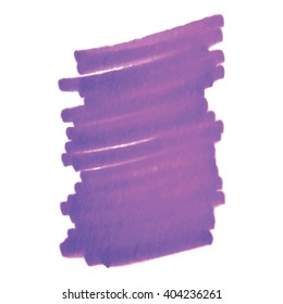 Violet marker brush stroke.Hand drawn frame background. Vector paint stain