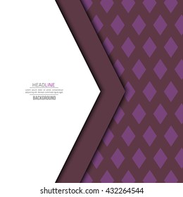 Violet material design. Flat template. Fashion abstract  backdrop. Business card. Geometry style. Graphic background. 