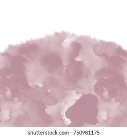 Violet Mauve Watercolor Pattern With Big Wet Stains On White Background, Vector Illustration