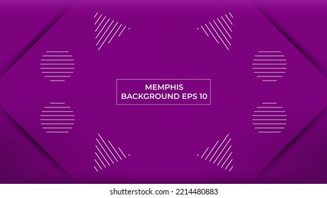 Violet Memphis Background with triangles and circles shaped lines is suitable for flyers, banners, advertisements, posters, and websites. vector illustration. eps 10
