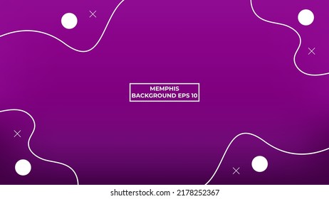 Violet Memphis Background With Wave Lines suitable for flyers, banners, advertisements, posters, and websites. vector illustration 
