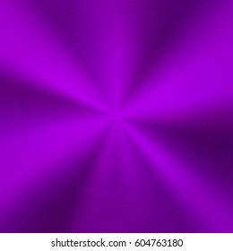 Violet metal abstract technology background with polished, brushed circular concentric texture, chrome, silver, steel, for design concepts, web, posters, wallpapers and prints. Vector illustration.