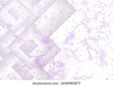 Fondo geométrico abstracto grunge cuadrados lineales mínimos violeta. Diseño de Vector de adorno de Antiguas