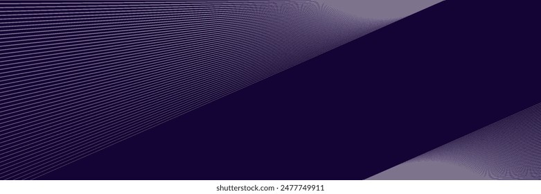 Violet minimal wavy lines abstract geometric tech background. Vector design, eps10.