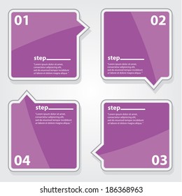 violet Modern Design glossy banners template / can be used for infographics / numbered banners / horizontal cutout lines / graphic or website layout vector