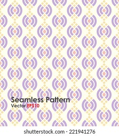 Violet Modern lotus shape seamless pattern on pastel background. Abstract pattern for graphic design and vintage style.