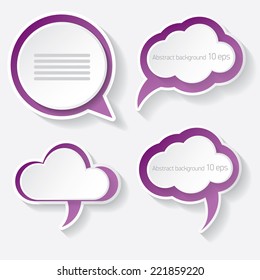 violet modern paper banners set / can be used for infographics / numbered banners / horizontal cutout lines / graphic or website layout vector