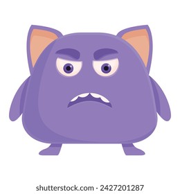 Icono de monstruo violeta vector de dibujos animados. Gremlin lindo tipo. Juguete