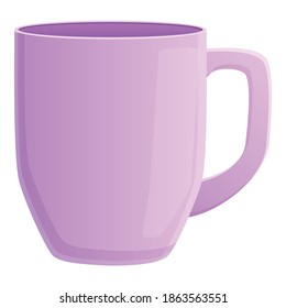 Violet mug icon. Cartoon of violet mug vector icon for web design isolated on white background