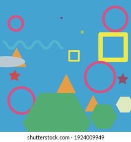 Violet Multicolor Red Vector Illustration. Orange Pink Colorful Digital Geometrical Art Illustration. Yellow Green Simple Modern Hipster Style Background. Grey Blue Purple Ornamental Fabrics.