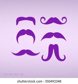 Violet Mustaches icons set 