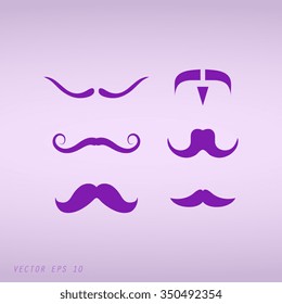 Violet Mustaches icons set 