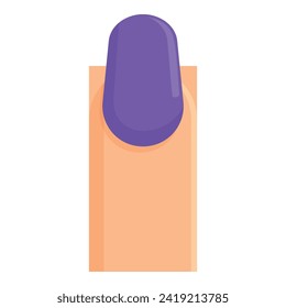 Violet nail female icon cartoon vector. Style polish enamel. Female false nail