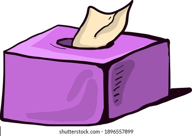 Violetter Serviettenkasten, Illustration, Vektorgrafik auf weißem Hintergrund.