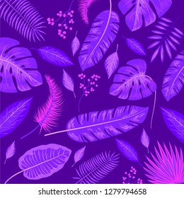 Violet Nature leaves patern