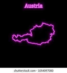 Violet neon Austria map silhouette