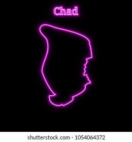 Violet neon Chad map silhouette