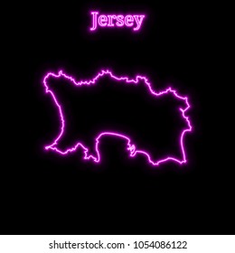 Violet neon Jersey map silhouette