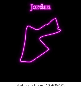 Violet neon Jordan map silhouette