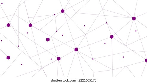Violet network. Abstract connection on white background. Network technology background with dots and lines for desktop. Ai background. Abstract concept. Line background, network technology vector