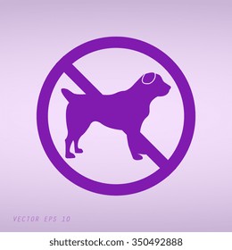 Violet No dog sign, vector illustration 