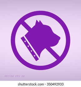 Violet No dog sign, vector illustration 