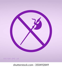 Violet no knife symbol, no weapon, prohibited symbol 