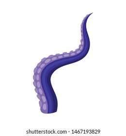 Violet octopus tentacles with a bend to the right. Vector illustration on white background.
