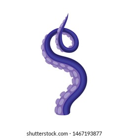 Violet octopus tentacles with a noose on the end. Vector illustration on white background.