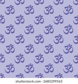 Violet Om seamless pattern vector illustration