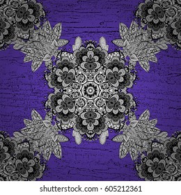 Violet on background. Oriental classic white pattern. Vector abstract background with repeating elements.