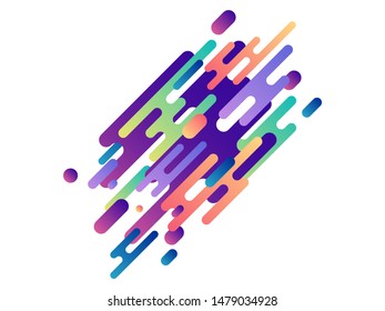 Violet, orange, green, blue dynamic lines. Colorful strokes, diagonal lines, hatching. Vector illustration for banner, poster, brand, cover design