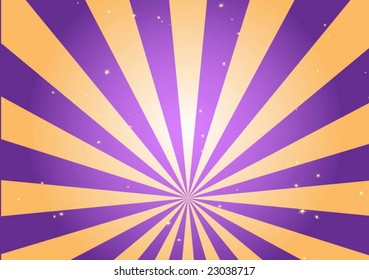 Violet and orange swirl vector illustration with stars