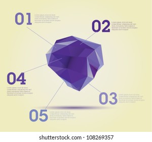 Violet Organic polygon chart - Infographics - Template design useful for infographics or graphic design - web design