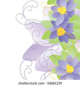 violet ornate back with flowers