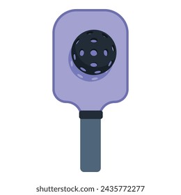 Violet paddle ball icon cartoon vector. Sport pickleball. Design server