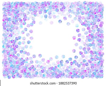 Violet paillettes confecti placentador ilustración vectorial. Brillantes partículas de palita brillantes de vacaciones decoración plana. La textura brillante de los confeti de Año Nuevo.