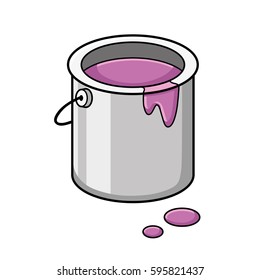 Pink Blue Paint Bucket Can Isolated Stock Vector (Royalty Free ...