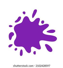 Violet paint drop and splash hand drawn for design