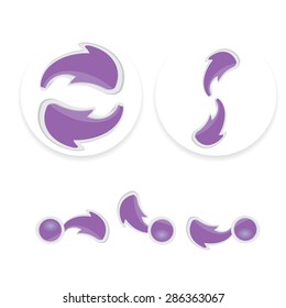 violet paper arrows