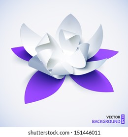 Violet paper flower vector illustration