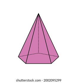 violet pentagonal pyramid shape in geometry