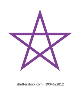 violet pentagram basic simple shape isolated on white background