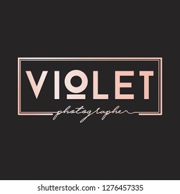 Violet photographer logo badge vector