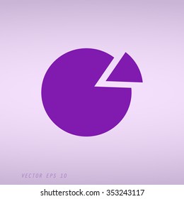 Violet Pie chart - business statistics. Vector illustration. percent