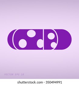 Violet  Piece of cheese isolated