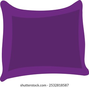 Violet Pillow in a square compositon. Pillow cartoon vector isolated on white background