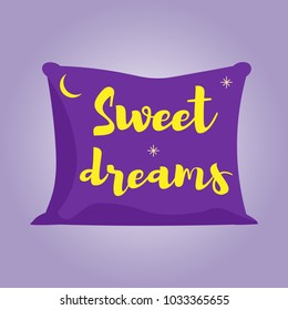 violet pillow of sweet dreams. Vector illustration